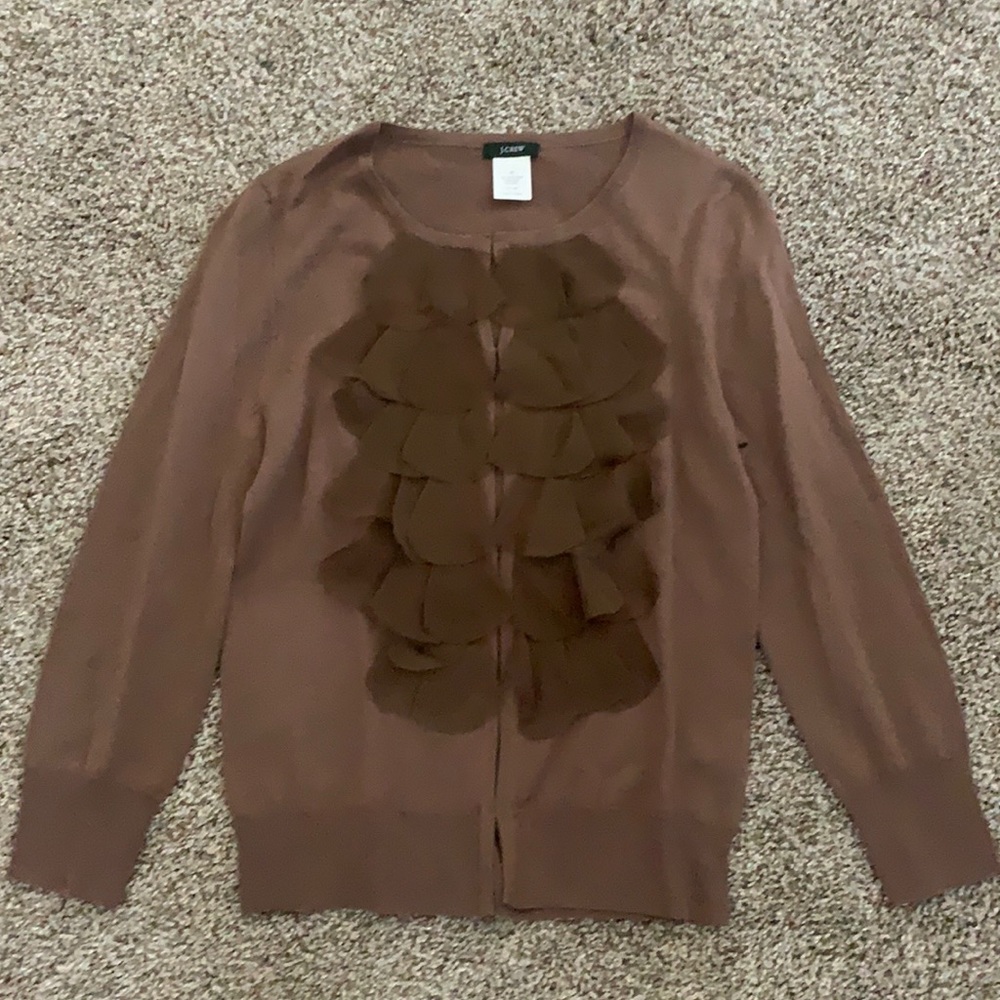 JCrew Ruffle Cardigan